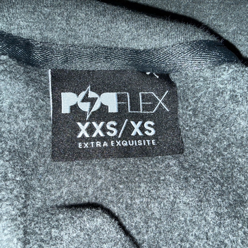 Popflex Ooey Gooey Grey Pull-On Snap Half Zip Sweatshirt - XXS/XS (runs big) - Picture 7 of 8